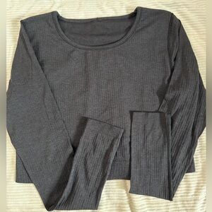 lululemon Cropped Ebb to Street Long Sleeve - Black size 12